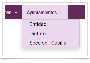 Men&uacute; de Ayuntamientos